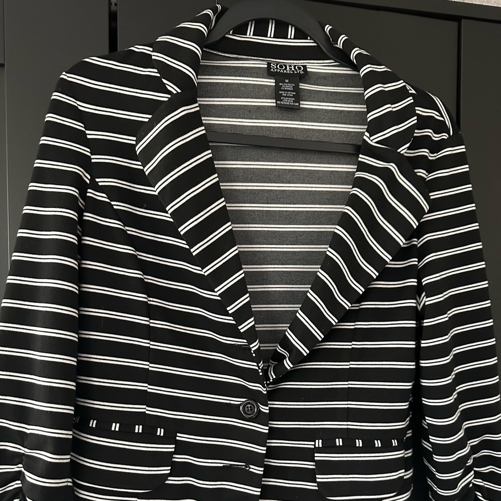 Soho cotton blazer black white medium